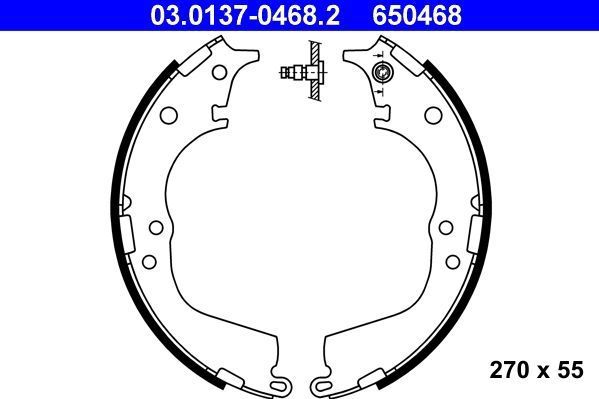 ATE Remschoenen TOYOTA 03.0137-0468.2 0449526210,0449526220,0449526230 Remschoenen Set,Remschoenset