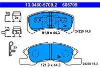 ATE - Remblokkenset - Vooras - Set assen - Met Akoestische Slijtagewaarschuwing