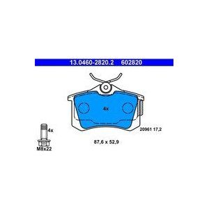 ATE - Remblokkenset - Set Assen - Voor VW, AUDI, SKODA - Achteras