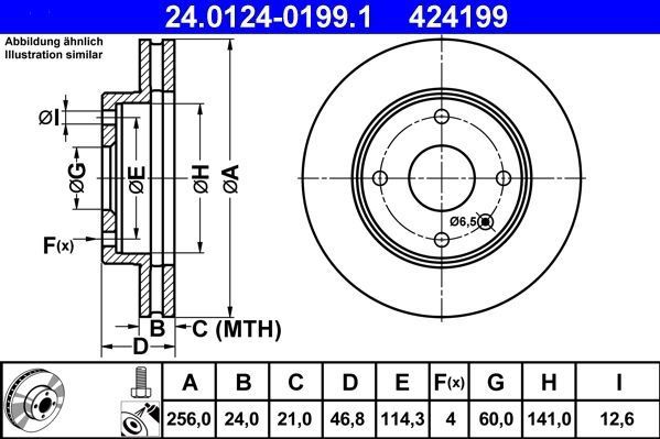 Remschijf - Chevrolet, Daewoo - 24.0124-0199.1 - Geventileerd - Gecoat