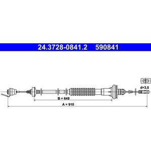 ATE Koppelingskabel PEUGEOT 24.3728-0841.2 2150X4