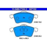 ATE - Remblokkenset - Set Assen - Vooras - 156,3 mm Breedte - 68,5 mm Hoogte - 20,4 mm Dikte