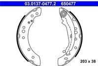 Mitsubishi - Remschoenset - Achter - 203 mm - 38 mm - Met Hefboom