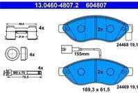 ATE - Remblokkenset - Set Assen - Vooras - Inclusief Slijtageindicator