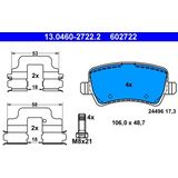 ATE - Remblokkenset - Set Assen - Voor Voertuigen Met Elektrische Handrem - Achteras