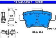 ATE - Remblokkenset - Set Assen - Achteras - 13.0460-3836.2