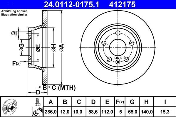 Audi - Remschijf - Achter - 286 mm - Gecoat - Massief