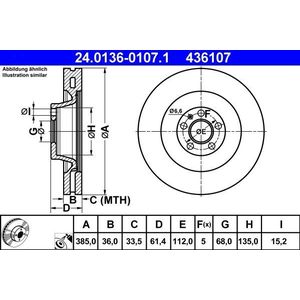 Audi - Remschijf - Geventileerd - Buitendiameter 385 mm - Voor