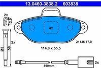 ATE - Remblokkenset - Vooras - Inclusief Slijtageindicator - Set Assen