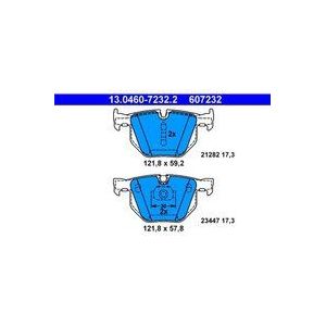BMW - Remblokken Set - ATE 13.0460-7232.2 - Achter - Set van 4 Remblokken
