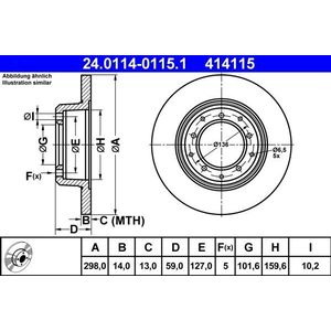 Land Rover - Remschijf - Achter - 298 mm - Massief