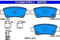 ATE - Remblokkenset - Achteras - Set assen - Met Akoestische Slijtagewaarschuwing