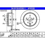 Lexus - Remschijf - Achter - Gecoat - Buitendiameter 291 mm - Massief