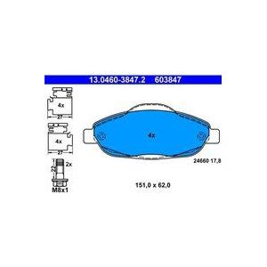 ATE - Remblokkenset - Set Assen - Vooras - Remsysteem Bosch