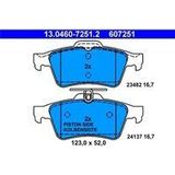 ATE - Remblokkenset - Achteras - 123 mm - 52 mm - 16,7 mm