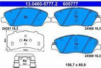 ATE - Remblokkenset - Vooras - Set assen - Met Anti-kreukplaat - Slijtageindicator