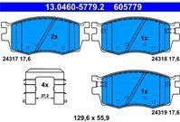 ATE - Remblokkenset - Vooras - Set assen - Met Akoestische Slijtagewaarschuwing