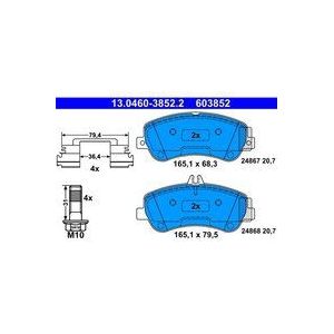 ATE - Remblokkenset - Vooras - Set assen - Voorbereid voor Slijtagewaarschuwing