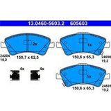 ATE - Remblokkenset - Vooras - Set assen - Met Akoestische Slijtagewaarschuwing
