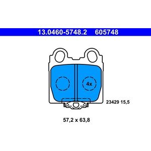 ATE - Remblokkenset - Set Assen - Achteras - Voor TOYOTA, LEXUS - 13.0460-5748.2