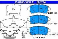 ATE - Remblokkenset - Set Assen - Vooras - Met Akoestische Slijtagewaarschuwing