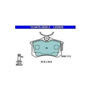 ATE - Remblokkenset - Ceramic - Set assen - Voor VW, AUDI, SKODA