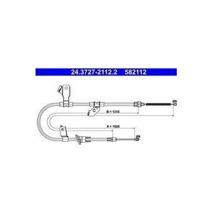 Mitsubishi - Handremkabel - 1525 mm - Voor Ate 24.3727-2112.2