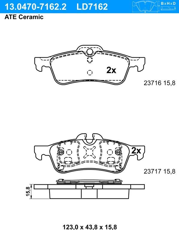 ATE - Ceramic - Remblokkenset - Set assen - Achteras