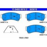 ATE - Remblokkenset - Vooras - Set assen - Met Akoestische Slijtagewaarschuwing