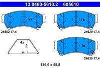 ATE - Remblokkenset - Vooras - Set assen - Met Akoestische Slijtagewaarschuwing