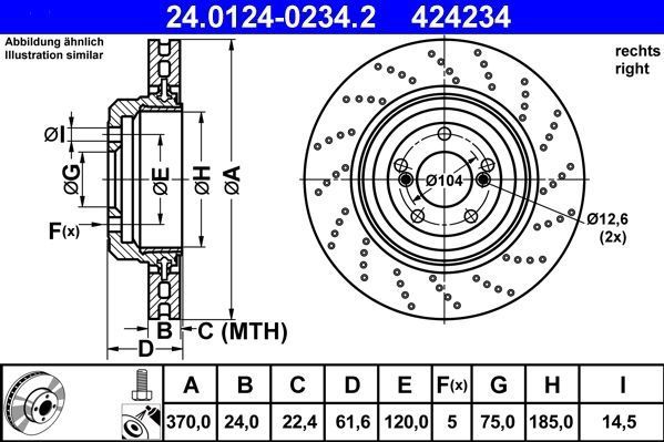 Bmw - Remschijf - Achter - 370 mm - Geperforeerd - High Carbon