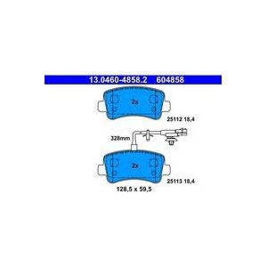 ATE - Remblokkenset - Set Assen - Inclusief Slijtageindicator - Achteras