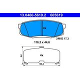 Remblokken Set - Toyota Ate 13.0460-5619.2 - Set van 4 Remblokken - Achter
