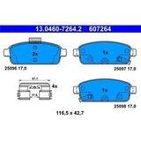 ATE - Remblokkenset - Set Assen - Achteras - Met Akoestische Slijtagewaarschuwing