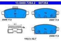 ATE - Remblokkenset - Set Assen - Achteras - Met Akoestische Slijtagewaarschuwing