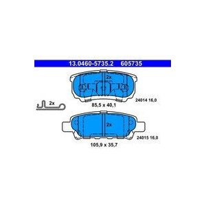 ATE - Remblokkenset - Achteras - Voor MITSUBISHI, JEEP, CHRYSLER - Set assen