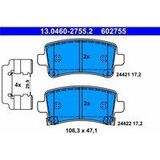 ATE - Remblokkenset - Achteras - Met Akoestische Slijtagewaarschuwing - Set Assen