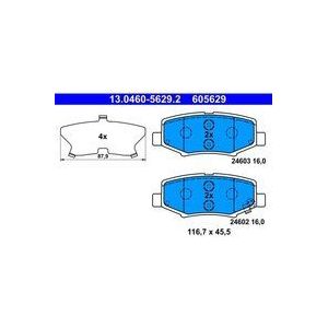 Jeep - Remblokken Set - Achter - Set van 4 - 13.0460-5629.2
