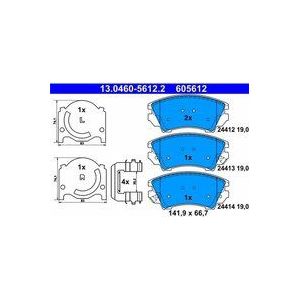 ATE - Remblokkenset - Vooras - Set assen - Met Akoestische Slijtagewaarschuwing