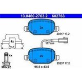 ATE - Remblokkenset - Achteras - Inclusief Slijtageindicator - Set Assen