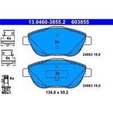 ATE - Remblokkenset - Set Assen - Vooras - Voor Remschijfdiameter 283 mm - Geventileerd