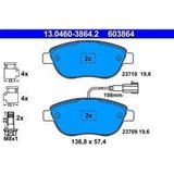 ATE - Remblokkenset - Set Assen - Vooras - Inclusief Slijtageindicator