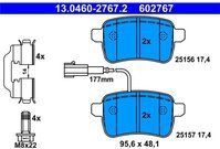 ATE - Remblokkenset - Achteras - Met Slijtageindicator - Set Assen