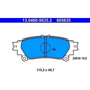 ATE - Remblokkenset - Achteras - Voor TOYOTA, LEXUS - 13.0460-5635.2