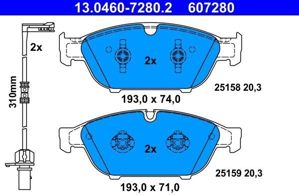 ATE - Remblokkenset - Set Assen - Vooras - Inclusief Slijtageindicator