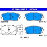 ATE - Remblokkenset - Vooras - Set assen - Met Anti-kreukplaat - Mando Remsysteem