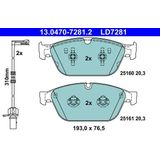 ATE - Remblokkenset - Ceramic - Vooras - Set assen - Inclusief Slijtageindicator