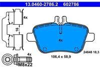 ATE - Remblokkenset - Set Assen - Voor Voertuigen Met Elektrische Handrem - Achteras