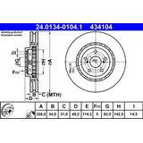 Lexus - Ate 24.0134-0104.1 - Remschijf - Geventileerd - Gecoat - 328 mm