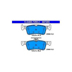 Peugeot - Remblokken Set - ATE - Set van 4 - 123 mm breed - 41,2 mm hoog